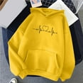thumbnail image 2 of Womens Loose Heart Printed Hoodie Sweatshirt with Pocket Long Sleeve Hooded Pullover Cotton Fleece Tops S-XXXL (X-Large, Yellow 02), 2 of 6