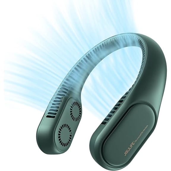 FU1999 Four Turbo Neck Fan Bladeless, Portable Hand Free for Outdoor, Personal Wearable with Rechargeable Battery, Powerful & Low Noise Gifts for Men/Friends/Family - Grey