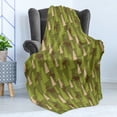 thumbnail image 4 of Deer Soft Flannel Fleece Blanket, Animals in the Forest Mooses and Pine Trees Pattern Canada Foliage Mammal Design, Cozy Plush for Indoor and Outdoor Use, 50" x 60", Green Tan Brown, by Ambesonne, 4 of 5