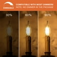 thumbnail image 4 of TJOY LED Candelabra Bulb Dimmable, 60W Equivalent LED Chandelier Light Bulbs, 5.5W 2700K Warm White 600LM CA11 Flame Tip Vintage LED Filament Candle Bulb with Decorative E12 Candelabra Base, 5Pack, 4 of 7