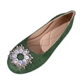 thumbnail image 2 of Shallow Cut Rhinestone Comfortable Women's Casual & Dress Shoes Daily Wear Spring Summer Plus Size Office Work Green 7, 2 of 9