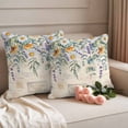 thumbnail image 2 of White Yellow Daisy Pillow Covers 2 Pack Eucalyptus Leaves Lavender Spring Retro Letter Pillowcase Waterproof Outdoor Throw Pillow Cover for Patio Garden Square Cushion 20”x20”, 2 of 9
