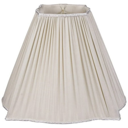 Oyster Shade - Royal Designs Fancy Square Empire Pleated Designer Lamp Shade, Oyster 5.75 x 14 x 11.75