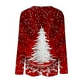 thumbnail image 3 of Christmas Sweatshirts for Women Christmas Tree Print T Shirt Long Sleeve Tops Xmas Jumper Casual Xmas Tree Graphic Sweatshirt Comfy Pullover Loose Round-Neck Blouses Ladies Xmas Holiday Costume, 3 of 5