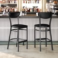 thumbnail image 3 of Flash Furniture Wright Transitional Vinyl and Steel Boomerang Back Commercial Barstool Black, 3 of 10