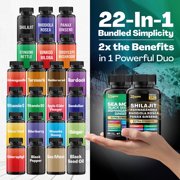 Zoyava Sea Moss & Shilajit Capsules Bundle - 16-in-1 19,445 MG + 8-in-1 15,250 MG with Ashwagandha & Turmeric