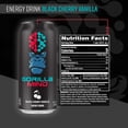 thumbnail image 5 of Gorilla Mind Energy Drink, No Sugar or Artificial Colors, Black Cherry Vanilla, 16 oz, 12 pack Cans, 5 of 6