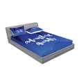 thumbnail image 2 of Ambesonne Saying Fitted Sheet & Pillow Sham Set, Stars Night Sky Palms Art, Queen, Violet Blue and White, 2 of 2