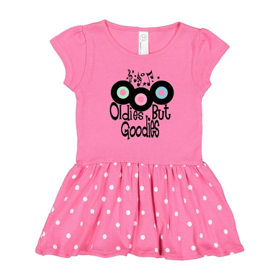 Inktastic Oldies but Goodies Records and Music Notes Girls Toddler Dress