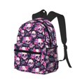 thumbnail image 2 of Daiia Skull Flower School Backpack for Men Women, Unisex Large Waterproof Bookbag Schoolbag Casual Daypack for High School/College/Teens/Travel/Work Black, 2 of 8