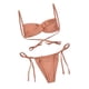 thumbnail image 1 of Bikini De 2 Piezas Para Mujer, Traje De Baño Dividido, Ligero, Elástico, Transpirable, Con Lazo En La Espalda, Lado Lateral, Color Café S, 1 of 5