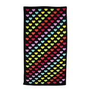 5.96 Cotton Beach Towel, 28x60, Mainstays, Rainbow Hearts