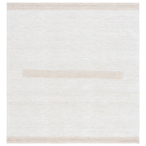 SAFAVIEH Natura Marina Striped Wool Area Rug, Ivory/Beige, 6' x 6' Square