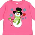 thumbnail image 4 of Inktastic Christmas Snowman in Top Hat with Candy Cane Boys or Girls Long Sleeve Toddler T-Shirt, 4 of 5