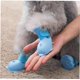 thumbnail image 3 of Zapatos para perros Protector de patas Cubierta de lluvia de goma Botas de lluvia antideslizantes de goma impermeables para cachorros de gatos pequeños y medianos 4 piezas Azul (M) JM, 3 of 5