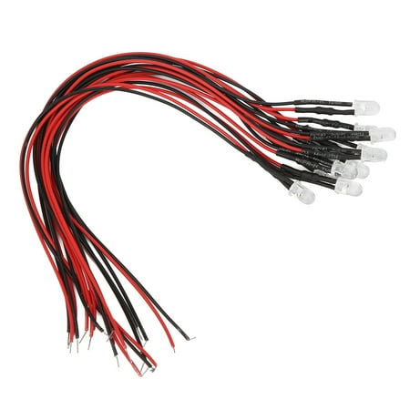 

Domqga Small Diode Wired LED Round Head Diode For Indicator Light Decoration Illumination Signal Light