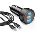 thumbnail image 1 of Cargador para auto YEAHFUN de 70 W con 3 puertos USB-C de carga rápida, 1 of 7