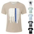 thumbnail image 6 of LLDYYDS Independence Day Men's T Shirt Summer Short Sleeve Top Blue Stripe Flag Print Fashion Street Casual Style, 6 of 6
