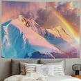 thumbnail image 2 of WYYP Tapestry Wall Hanging Mountain, Mountain View with Colorful Winter Sunrise on The Top Nature Art Painting, 2 of 6