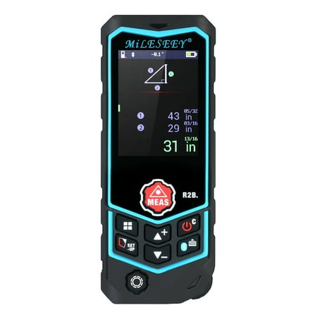 MiLESEEY Distance Meter APP Control Handheld Digital Portable Rechargeable Range Finder Diastimeter Measure Roulette Rangefinder with Wheel Measurement 50 Groups Data Storage Backlight LCD Display (Best Db Meter App)