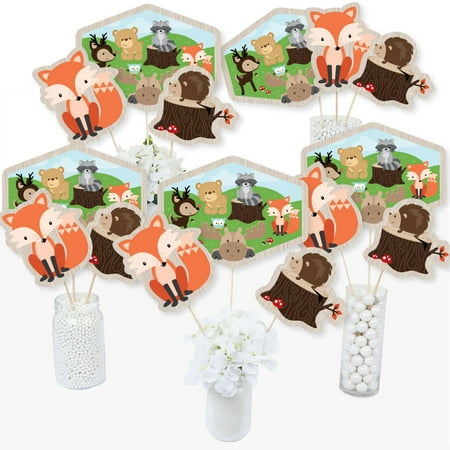 Umbrella Table Centerpieces Woodland Creatures - Baby Shower or Birthday Party Centerpiece Sticks - Table Toppers - Set of 15 ()
