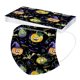 thumbnail image 1 of Mascarilla desechable de 3 capas para adultos con estampado de calabaza fantasma, 20 piezas de mascarillas festivas para hombres y mujeres con línea de nariz (calabaza con sombrero en negro), 1 of 5