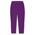 thumbnail image 7 of Women Everyday Capri Leggings Soft Stretchy Knee Length Casual Summer Bottoms, 7 of 7