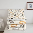 thumbnail image 5 of Homewish Funny Pet Cat Full Size Comforter Sets,Cartoon Animals Bedding Comforter Set,Beige,Polkadot Reversible,3 Pieces,1 Comforter and 2 Pillowcases, 5 of 7