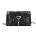 thumbnail image 1 of Bolso de hombro para mujer Bolsos cruzados para mujer con correa de cadena Bolsos acolchados Liquidaciónnegro, 1 of 1