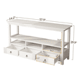 thumbnail image 3 of GZXS Farmhouse Console Table with 3 Drawers, 57.9 Inch Entryway Table with Storage Shelves, Behind Couch Table for Hallway, Foyer, Living Room, White, 3 of 7