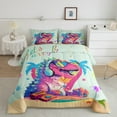 thumbnail image 3 of Feelyou Cartoon Pink Dinosaur Bedding Comforter Set, Watercolor Twin Comforter Sets, Animal Music Party Reversible Bedding Set, Lightweight Room Decor, 2 Pieces, 3 of 9