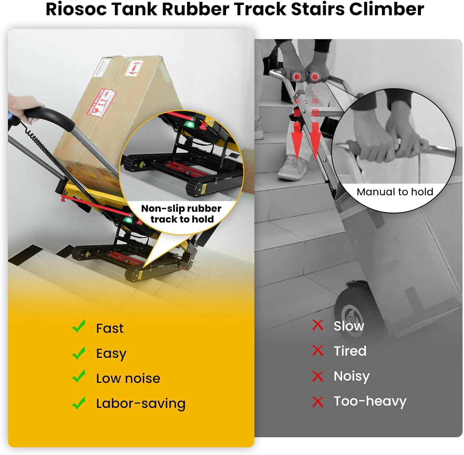 Joreek Electric Stair Climbing Hand Trucks Dolly 120W Motor 441 lbs Max Load  Heavy Duty Folding Stair Climber Hand Trolley Cart with 6 Wheels for Stairs Moving Furniture