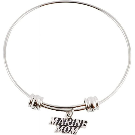 Marine Mom Bracelet Bangle Charm Gift for Marines Kids Women Men Girls and Boys Jewelry US Marine Corps Gifts Stuff Accessories Decor USMC