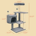 thumbnail image 6 of WK 36.22" Cat Tree Cat Tower with Soft Perch Cat Condo and Jute Scratching Post,Grey, 6 of 7