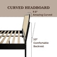 thumbnail image 3 of Aurelia 14 Inch Signature Bed Frame with Headboard - Bohemian & Mid Century Modern Style - Wood Slat Support - No Box Spring Needed - Easy Assembly - Black, Queen, 3 of 5
