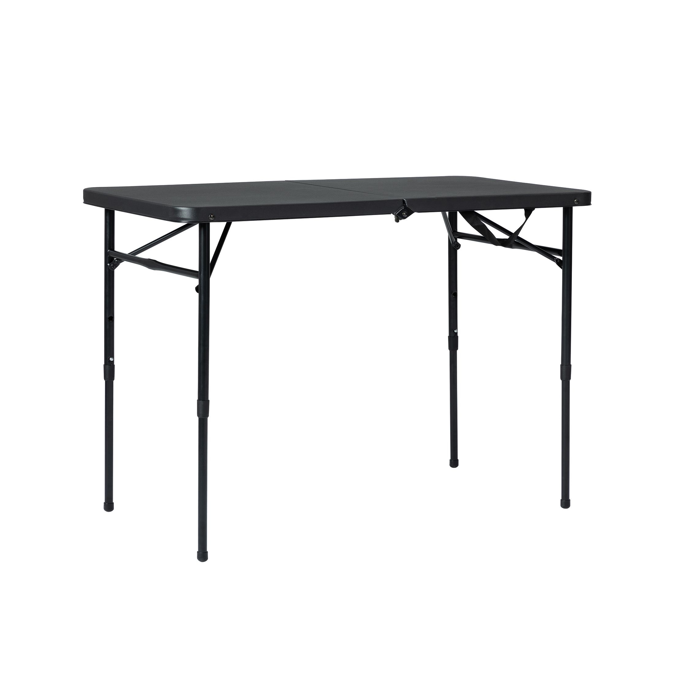 Mainstays 40"L x 20"W Plastic Adjustable Height Fold-in-Half Folding Table, Rich Black - image 3 of 11