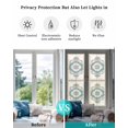 thumbnail image 4 of Window Privacy Film Blue Boho Floral Stained Glass Window Film Decorative Sun Block Window Cover Aztec Ethnic Abstract Aesthetic Art Window Clings Static Adhesive Sticker for Bathroom 29.5"x118", 4 of 7