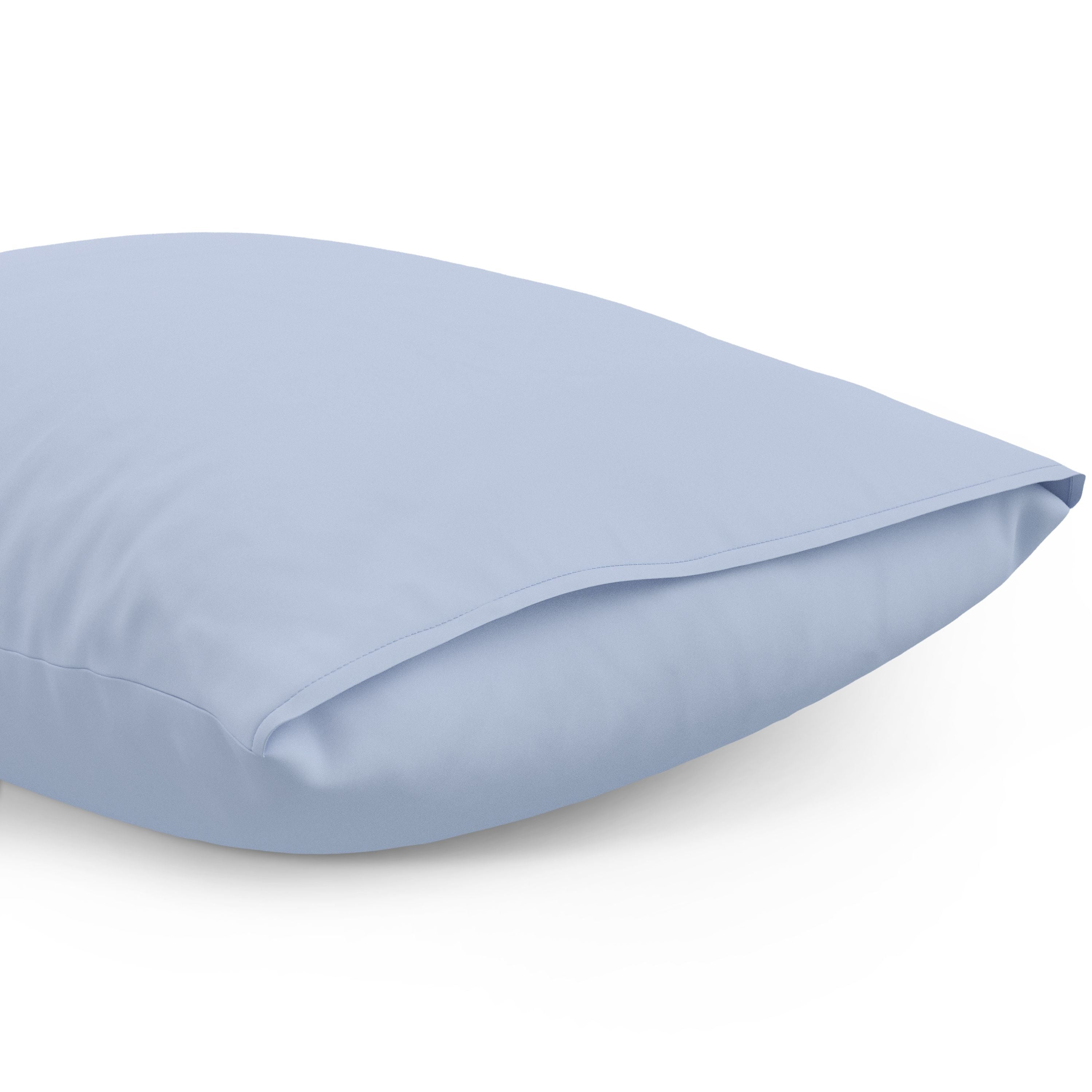 Mainstays Kids Microfiber Bed Sheet Set, Queen, Light Blue, 4 Pieces