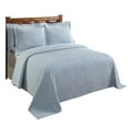thumbnail image 3 of Better Trends 3-Piece Full/Double Bedspread Set 100% Cotton Chenille, Soft & Cozy Stripe Pattern, All-Season Bedding, Machine Washable (Blue) Jullian Collection, 3 of 6