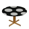 thumbnail image 3 of PIKWEEK  Round Fitted Tablecloth Classic White Polka Dot Black Cute Table Cloth with Elastic Edged Waterproof Wipeable Round Table Cover for Patio Parties Outdoor Decor White, 3 of 7