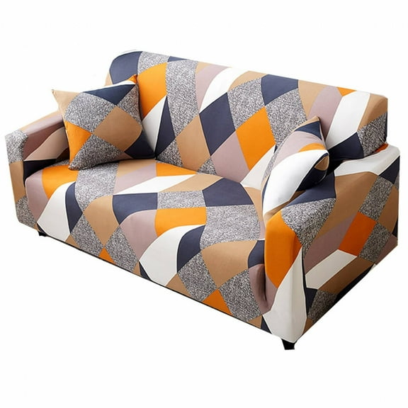 AUQ Settee Covers,Premium Elastic Polyester Sofa Covers,Easy to Clean Sofa Seat Covers,Orange