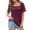 Wine, variant on Womens Plus Size Tops Womens Tee Shirts Women's Summer Top Casual Rural Square Neck T Shirt Short Sleeved Fashion Loose Top Plus Size Fitted T-Shirts L
