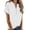 White, variant on Womens Plus Size White Eyelet Blouse, Short Sleeve Lace Top with V-Neck, Relaxed Fit Casual & Breathable T-Shirt for Women,Size 3XL