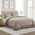 thumbnail image 2 of My Texas House Delphine 3-Piece Taupe Ruffle Comforter Set, Full/Queen, 2 of 5