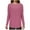 Pink, variant on Tawop Women's Shirts Womens Tee Shirts Round Neck Long Sleeve Solid Beige L(Us:8)