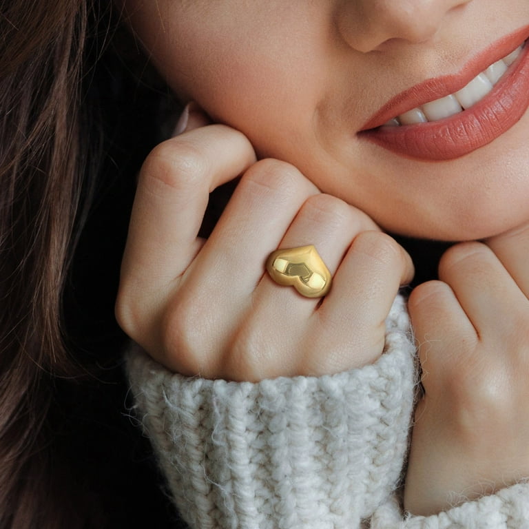 Gold heart ring best sale walmart