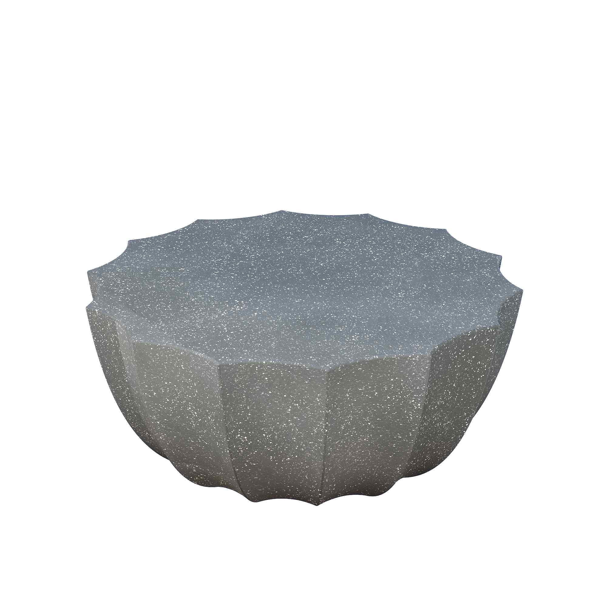 Lunale 35.43" Coffee Table for Indoor & Outdoor, Waterproof Durable MgO Cement Design, Gray