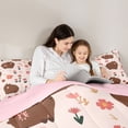 thumbnail image 4 of Erosebridal Capybara Lover Kids Bedding Comforter Set, Spring Flower Queen Bedding Sets, Pink Reversible, 7-Piece, 4 of 7