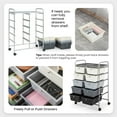 thumbnail image 5 of LILEYI 10 Drawers Rolling Cart, Classroom Organizers, Storage Cart with Wheels, for Teacher Office Home School Supplies Tool Craft Art Paper, Gray Gradient, 5 of 10