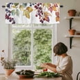 thumbnail image 5 of Watercolor Leaves Window Valance Curtain Berries Plant Rod Pocket Short Curtain for Living Room, Bedroom & Kitchen Window Decor 60x18in, 5 of 8